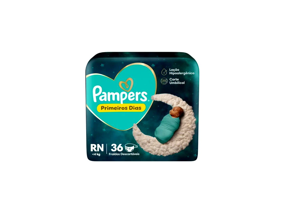 Pampers Premium Care Primeiros Dias RN, pacote com 36 fraldas, para bebês de até 4 kg