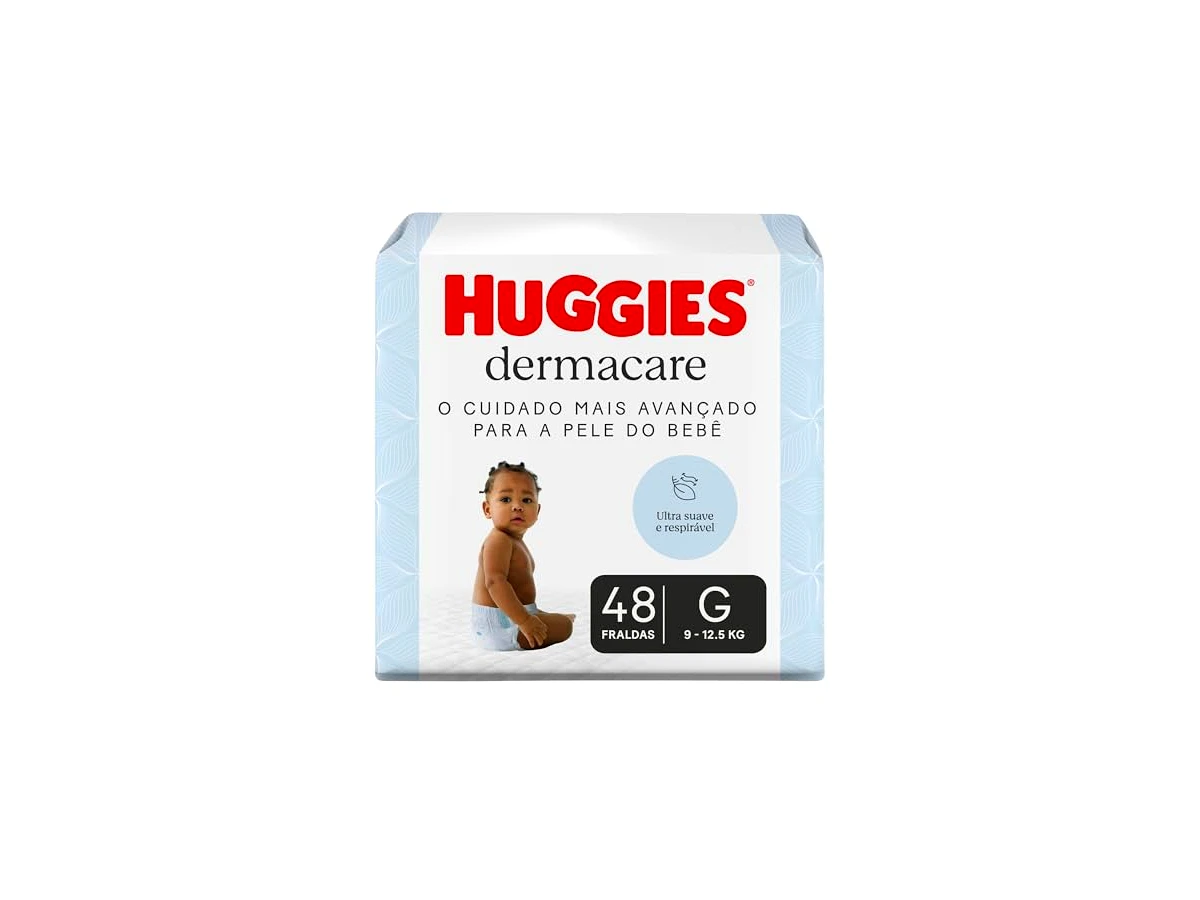 Huggies Premium Dermacare G, fralda aberta com fitas, pacote com 48 unidades