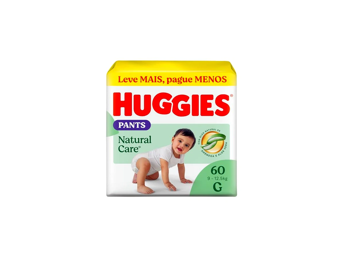 Huggies Premium Natural Care Pants G, fralda-calça, pacote com 60 unidades