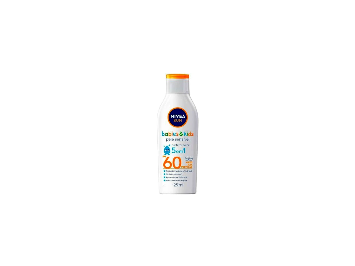 NIVEA SUN Kids & Babies Pele Sensível FPS 60, 125 ml — não confundir com Kids Brincando na Água FPS 60 de 150 ml